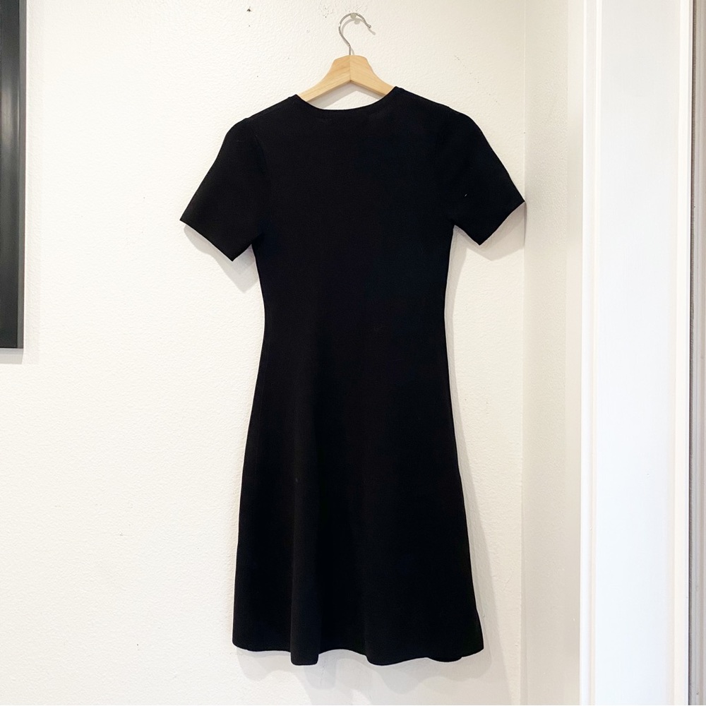 HAVVA Black Thick Knit Beaded Formal Fit and Flare Dress sz L - Picture 5 of 6